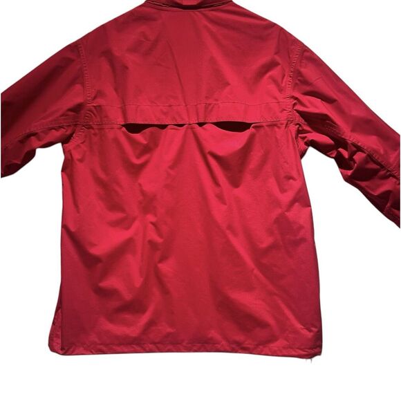 Aigle Men's Size L Red Windbreaker Jacket Full Zip Lined Hike Fish Sail *No Hood - Picture 4 of 16